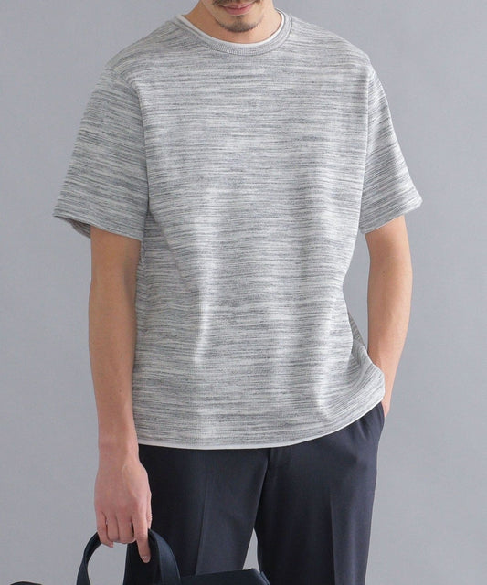 SHIPS: ワッフル フェイクレイヤード クルーネック Tシャツ