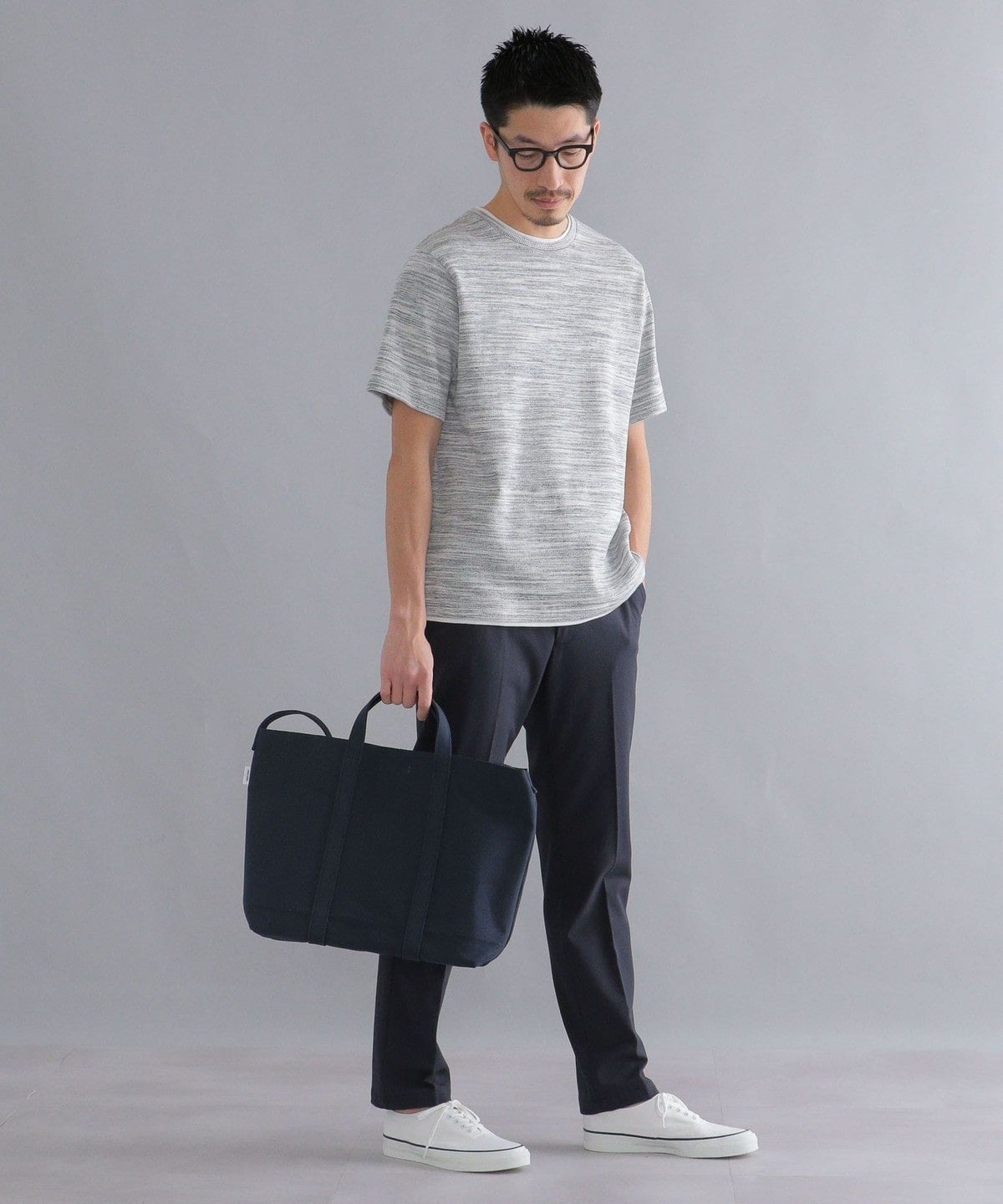 SHIPS: ワッフル フェイクレイヤード クルーネック Tシャツ