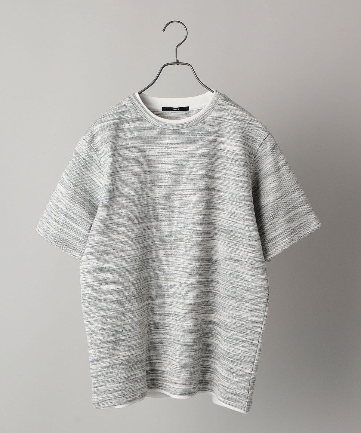 SHIPS: ワッフル フェイクレイヤード クルーネック Tシャツ