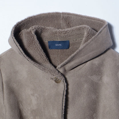 SHIPS:FAKE MOUTON HOOD COAT