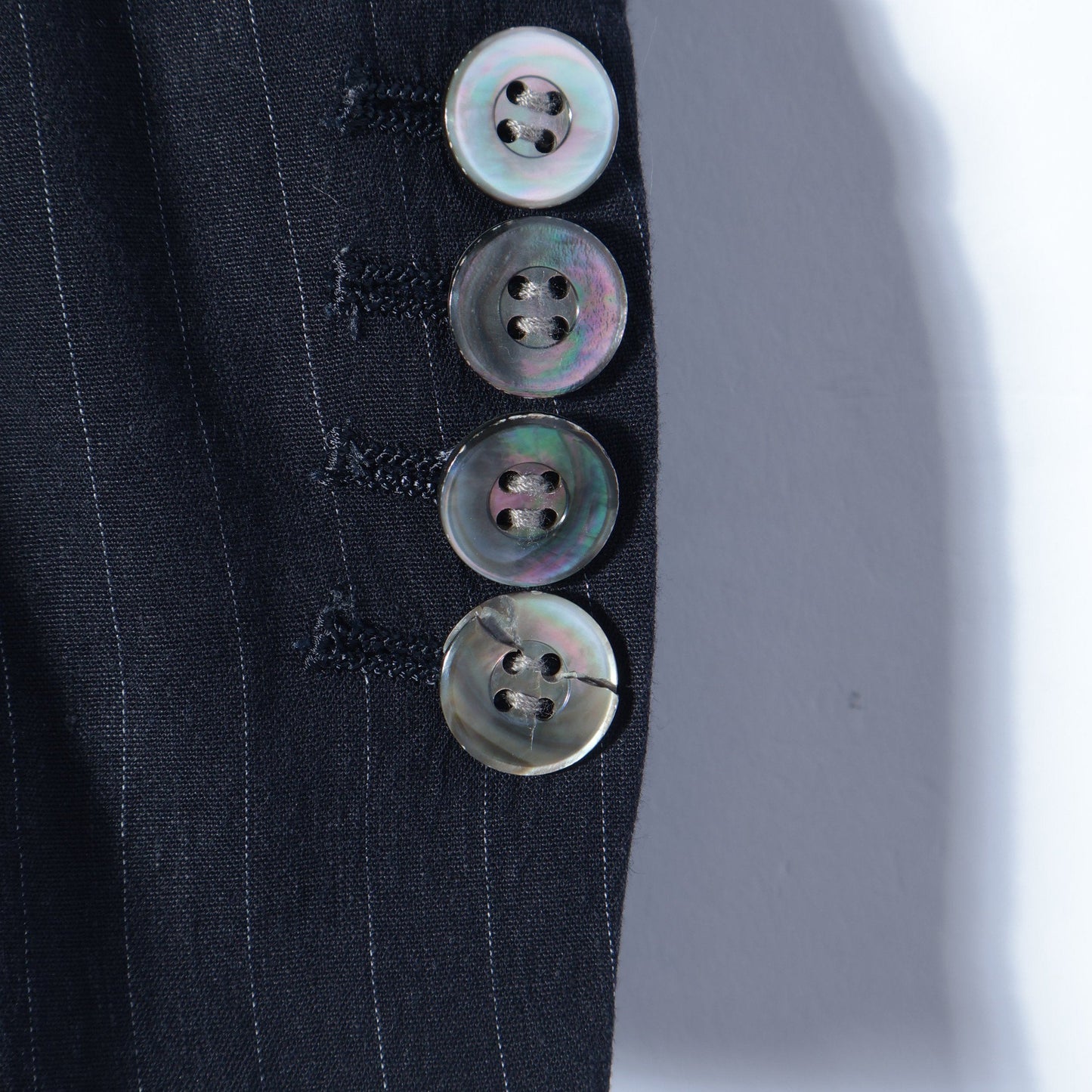 SHIPS Primary Navy Label:麻混 ストライプ ストレッチ ダブル ジャケット