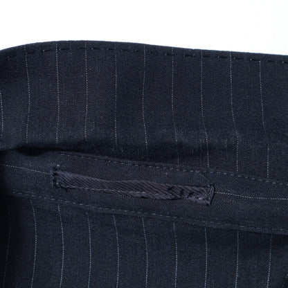 SHIPS Primary Navy Label:麻混 ストライプ ストレッチ ダブル ジャケット
