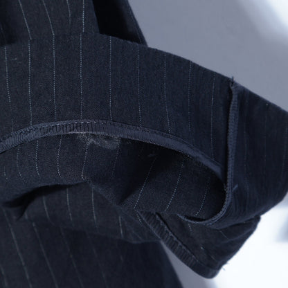 SHIPS Primary Navy Label:麻混 ストライプ ストレッチ ダブル ジャケット