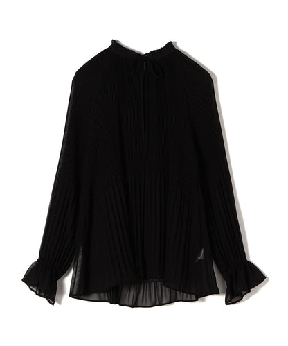 〈手洗い可能〉プリーツシフォンブラウス