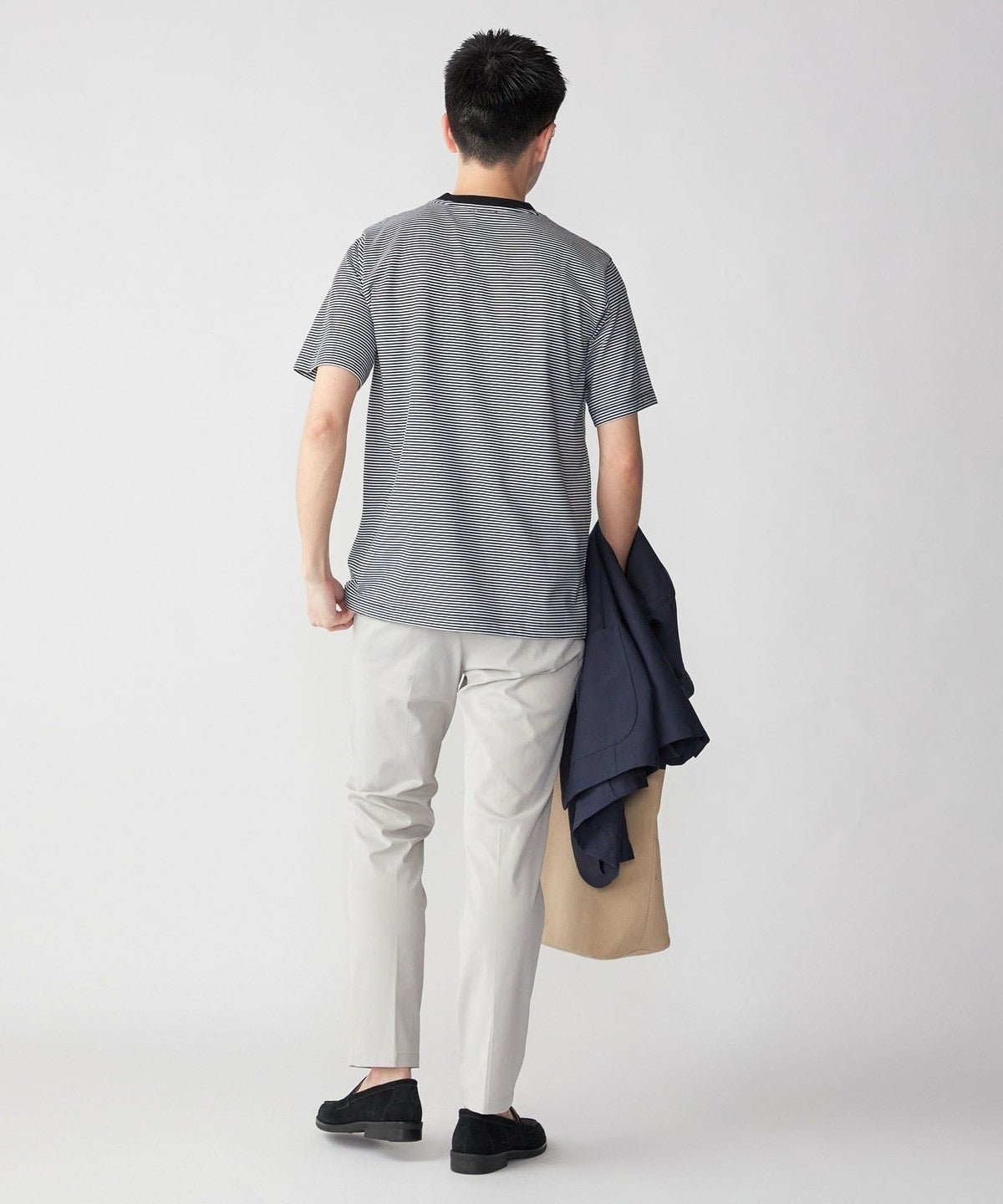 SHIPS: 抗菌・防臭 NANO-FINE（R） ハイゲージ コットン ボーダー  Tシャツ
