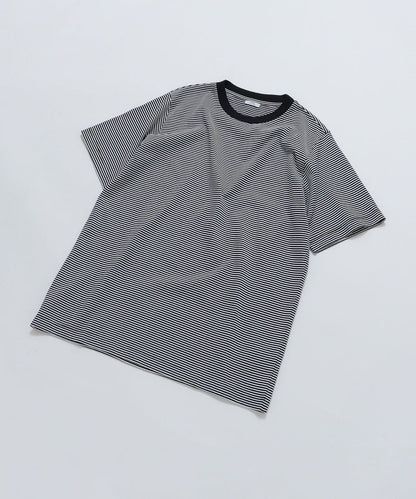 SHIPS: 抗菌・防臭 NANO-FINE（R） ハイゲージ コットン ボーダー  Tシャツ