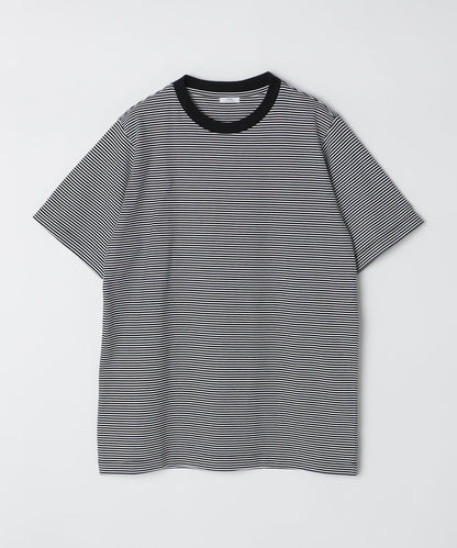 SHIPS: 抗菌・防臭 NANO-FINE（R） ハイゲージ コットン ボーダー  Tシャツ