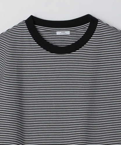 SHIPS: 抗菌・防臭 NANO-FINE（R） ハイゲージ コットン ボーダー  Tシャツ