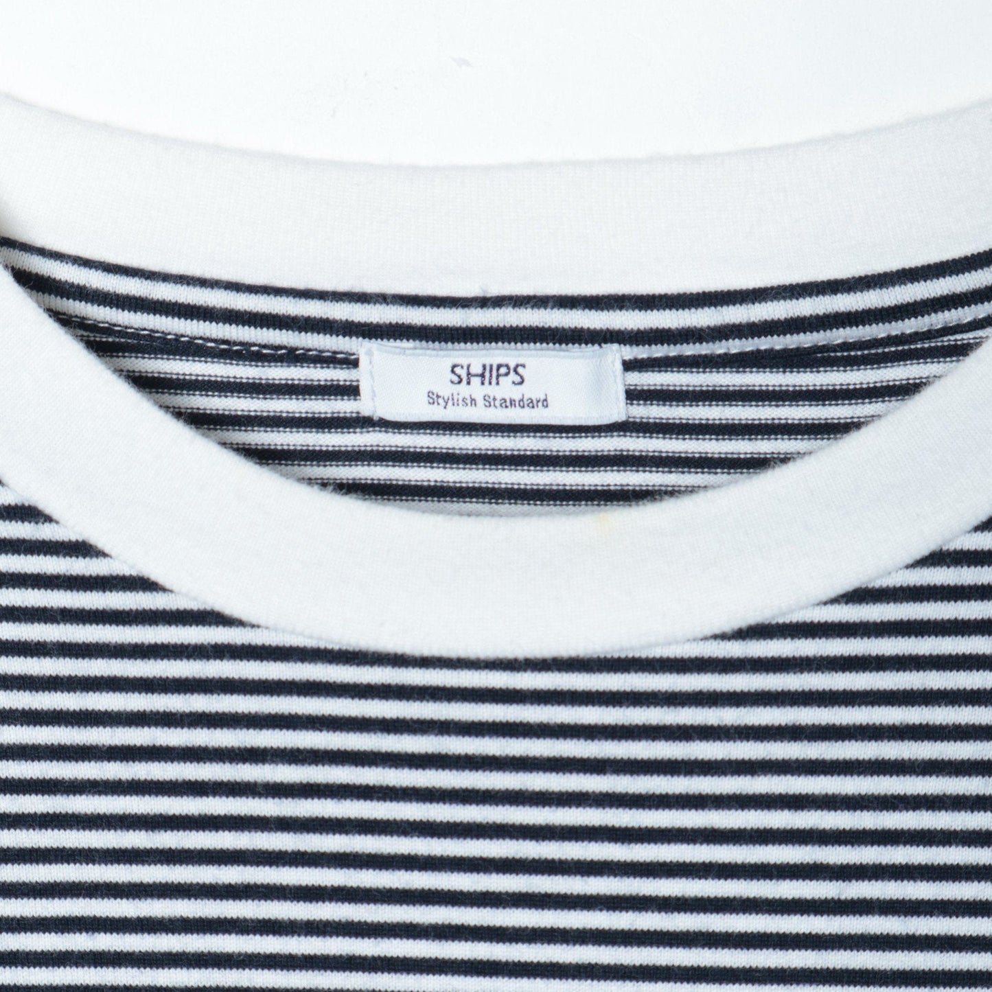SHIPS: 抗菌・防臭 NANO-FINE（R） ハイゲージ コットン ボーダー  Tシャツ
