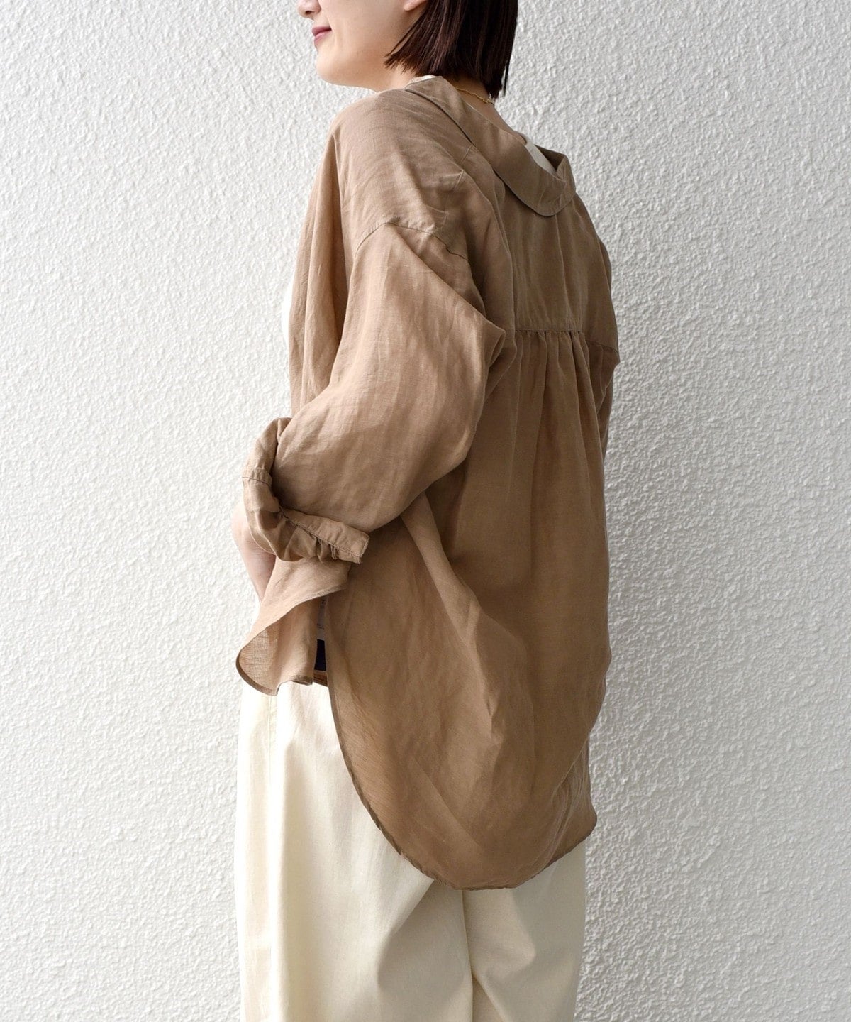 〈手洗い可能〉サフィラン リネン シャツ