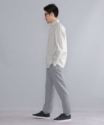 SHIPS: セミワイドカラー プリント モチーフ柄 シャツ