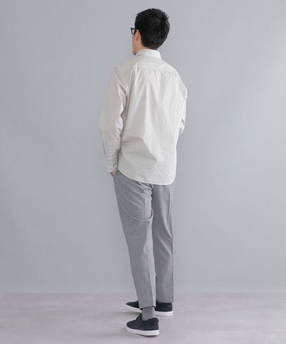 SHIPS: セミワイドカラー プリント モチーフ柄 シャツ