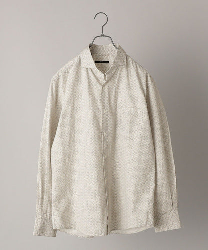 SHIPS: セミワイドカラー プリント モチーフ柄 シャツ