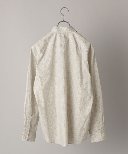 SHIPS: セミワイドカラー プリント モチーフ柄 シャツ