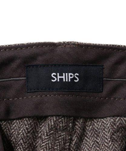 SHIPS: ウール ヘリンボーン ツイル テーパード チノパンツ