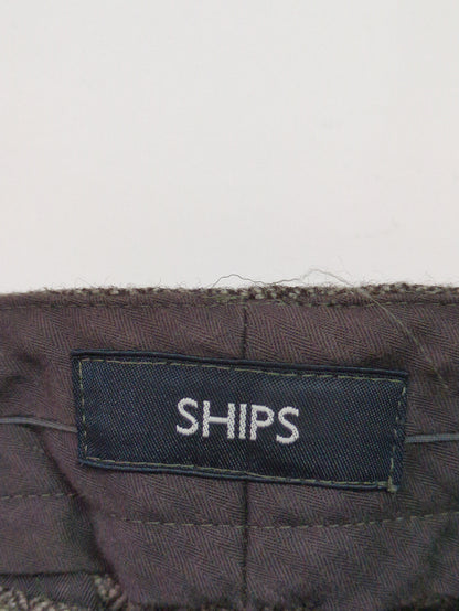 SHIPS: ウール ヘリンボーン ツイル テーパード チノパンツ