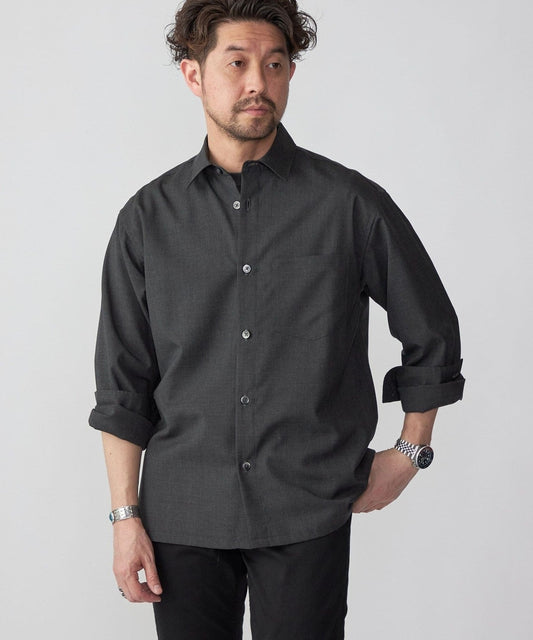 SHIPS:〈洗濯機可能〉TECH PLUS(R) WOOL リラックスフィット レギュラーカラーシャツ