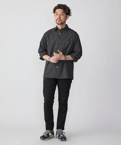 SHIPS:〈洗濯機可能〉TECH PLUS(R) WOOL リラックスフィット レギュラーカラーシャツ