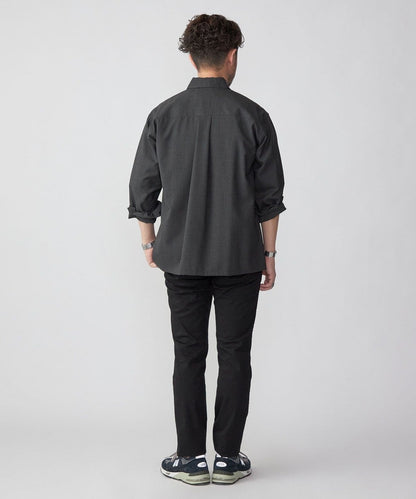 SHIPS:〈洗濯機可能〉TECH PLUS(R) WOOL リラックスフィット レギュラーカラーシャツ