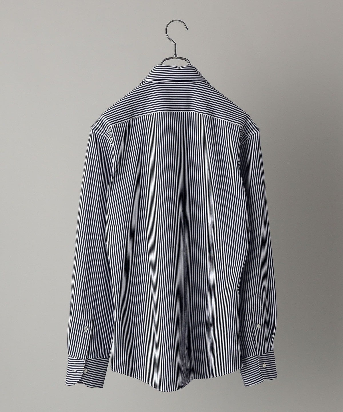 SHIPS:<吸水 速乾>ALBINI ジャージー ストライプ イタリアン ワイドカラー シャツ