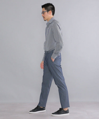 SHIPS:<吸水 速乾>ALBINI ジャージー ストライプ イタリアン ワイドカラー シャツ