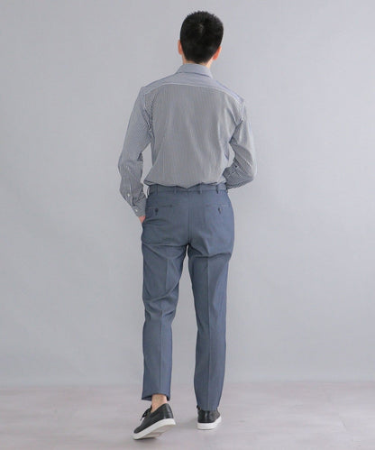 SHIPS:<吸水 速乾>ALBINI ジャージー ストライプ イタリアン ワイドカラー シャツ