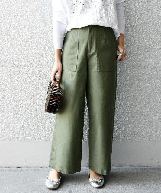 liflattie ships:コットンサージベイカーパンツ