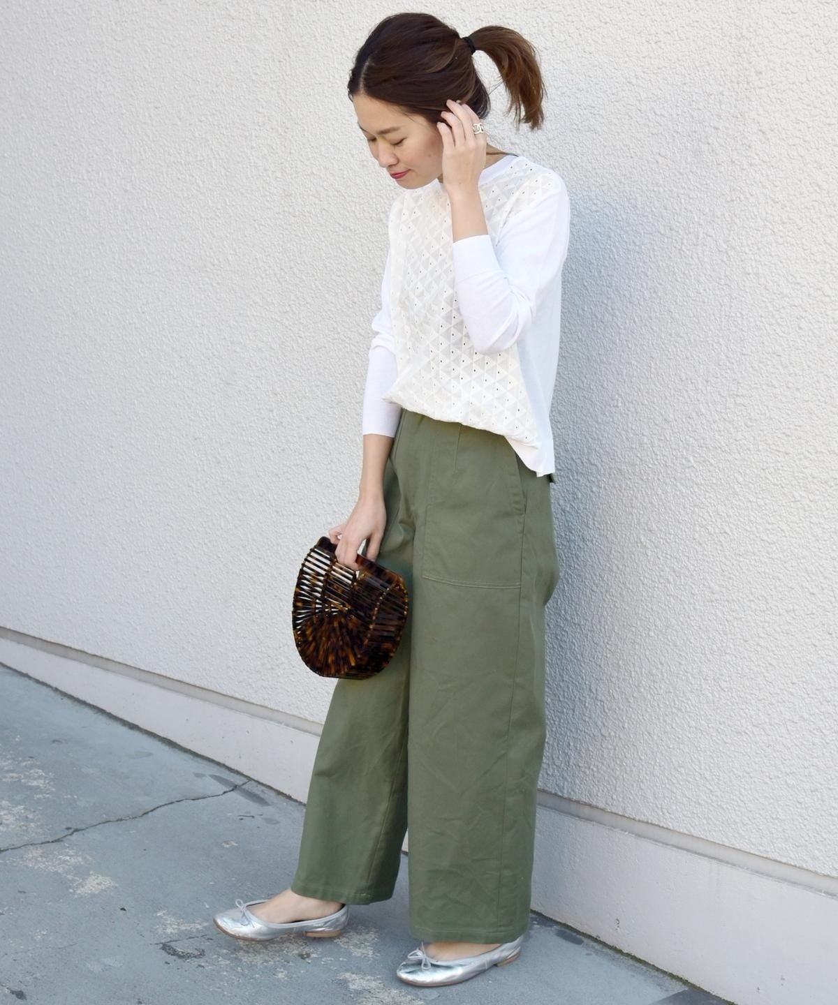 liflattie ships:コットンサージベイカーパンツ