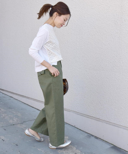 liflattie ships:コットンサージベイカーパンツ