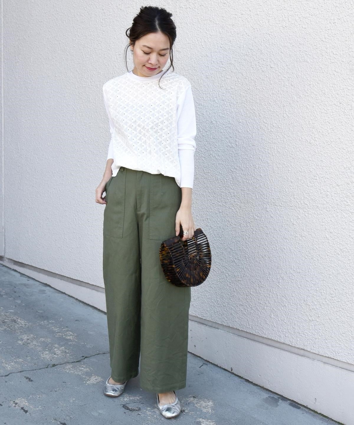 liflattie ships:コットンサージベイカーパンツ