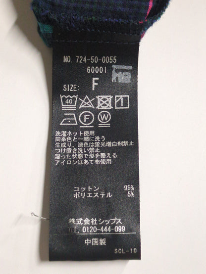 SHIPS any:〈ウォッシャブル〉ネオンチェック パフシャツ ワンピース