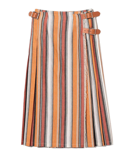 ONEIL OF DUBLIN:マルチストライプクリンクルプリーツスカート