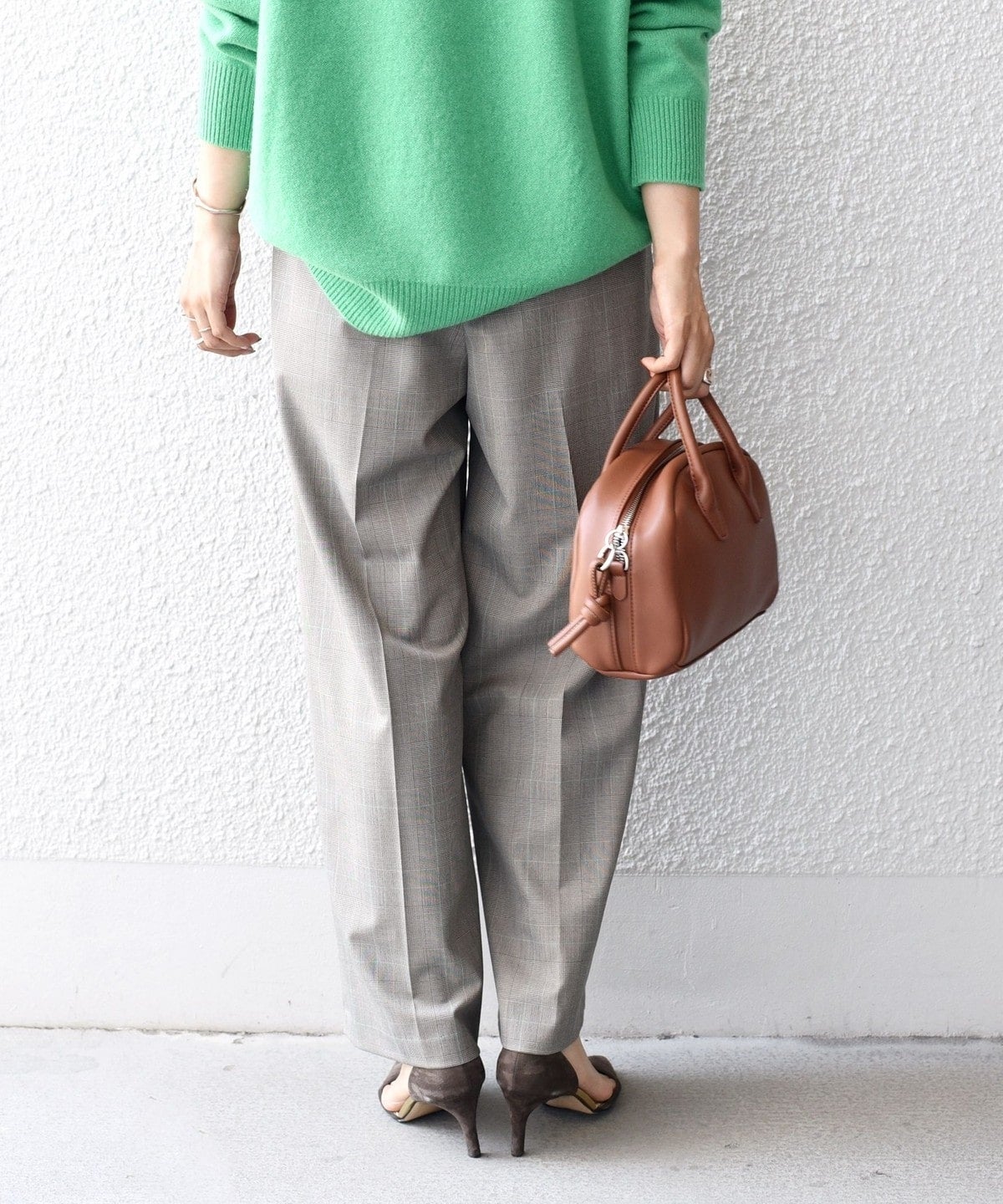 〈手洗い可能〉チェックセミワイドパンツ