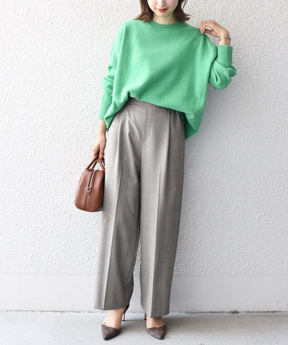 〈手洗い可能〉チェックセミワイドパンツ