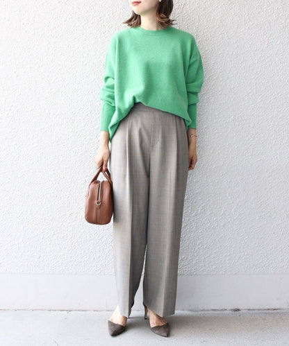 〈手洗い可能〉チェックセミワイドパンツ