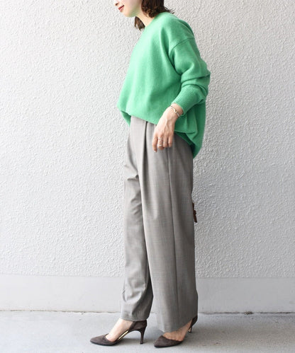 〈手洗い可能〉チェックセミワイドパンツ