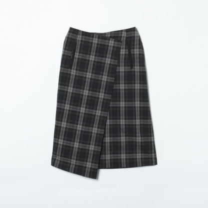 CHECK WRAP SKIRT