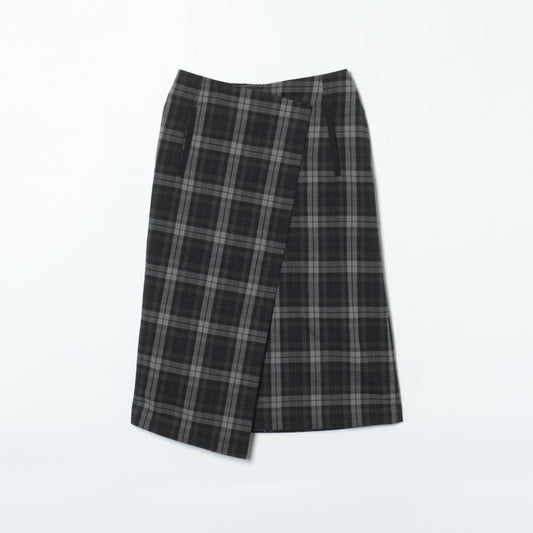 CHECK WRAP SKIRT