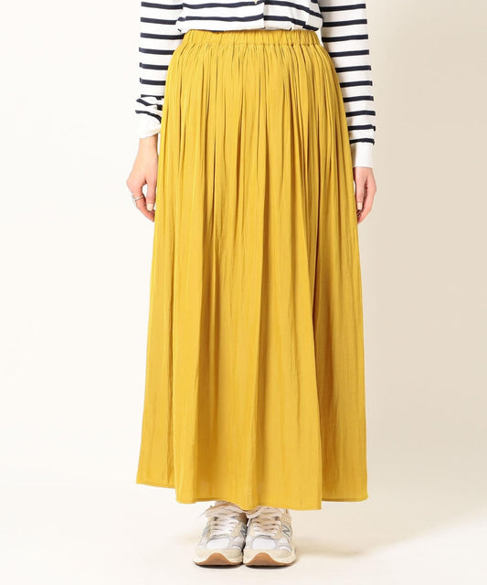 SHIPS any:パウダーサテンギャザースカート