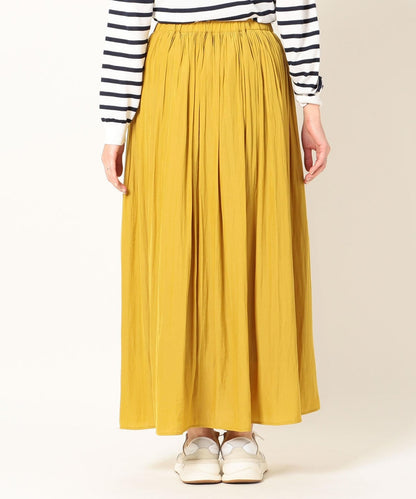 SHIPS any:パウダーサテンギャザースカート