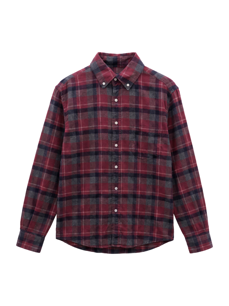 SHIPS: AIRY SHIRTS ペルヴィアン ピマ/ネル ボタンダウン シャツ