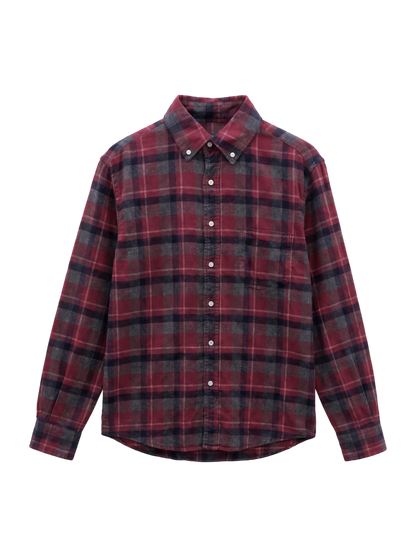 SHIPS: AIRY SHIRTS ペルヴィアン ピマ/ネル ボタンダウン シャツ