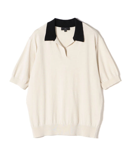 SHIPS Primary Navy Label:〈手洗い可能〉シーアイランドコットンポロプルオーバー