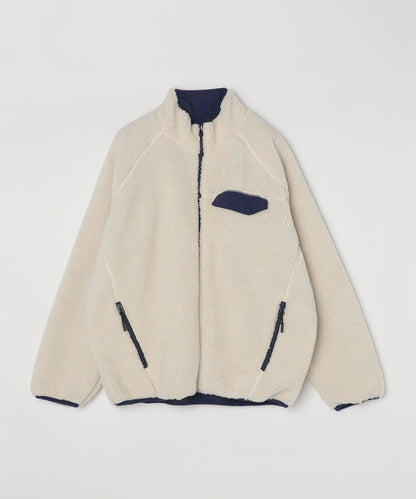 SHIPS: ビッグシルエット リバーシブル ボア フリース ナイロン ブルゾン