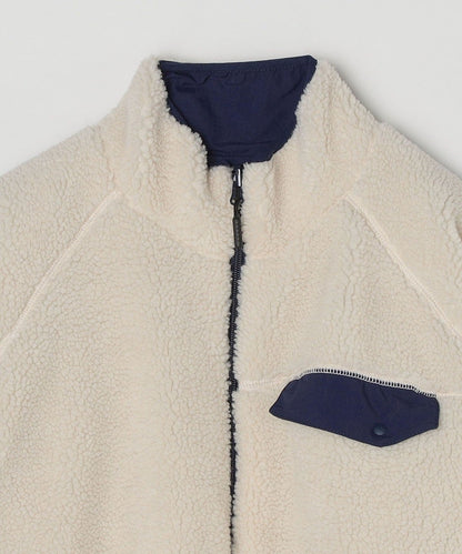 SHIPS: ビッグシルエット リバーシブル ボア フリース ナイロン ブルゾン