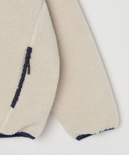 SHIPS: ビッグシルエット リバーシブル ボア フリース ナイロン ブルゾン