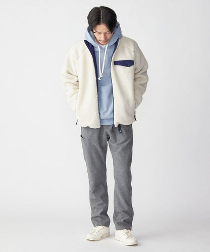 SHIPS: ビッグシルエット リバーシブル ボア フリース ナイロン ブルゾン