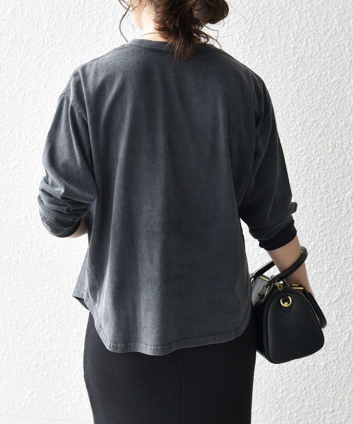 【SHIPS any別注】THE KNiTS:〈洗濯機可能〉ラウンドヘム ロゴ ロングスリーブ TEE