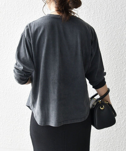【SHIPS any別注】THE KNiTS:〈洗濯機可能〉ラウンドヘム ロゴ ロングスリーブ TEE