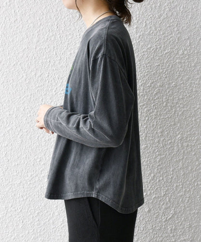 【SHIPS any別注】THE KNiTS:〈洗濯機可能〉ラウンドヘム ロゴ ロングスリーブ TEE